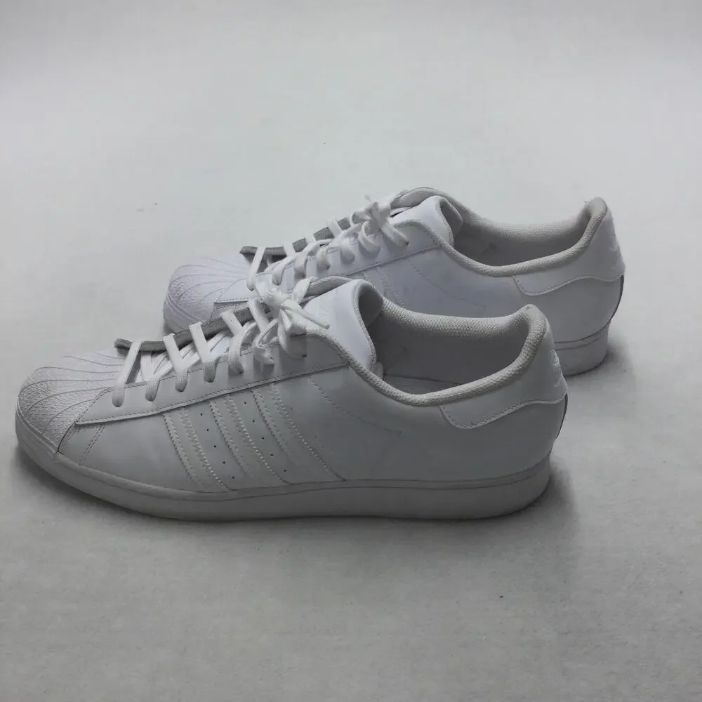 Adidas Superstar Shoes Mens Size 19 White Leather Low Top Originals Sneakers